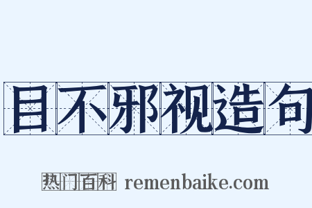 目不邪视造句是什么意思的图片